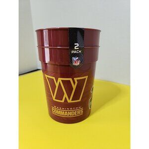 New Washington Commanders 2 Pack Beverage Plastic Tumblers With NFL Logo